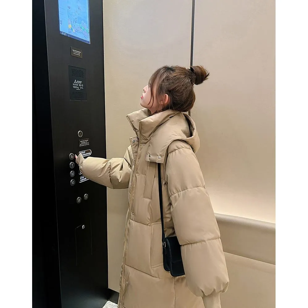 Loose Fit Calf-Length Puffer Coat