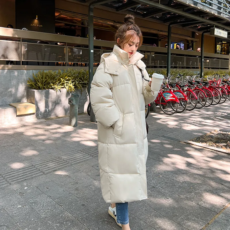 Loose Fit Calf-Length Puffer Coat