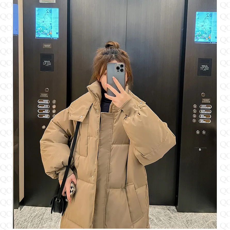 Loose Fit Calf-Length Puffer Coat