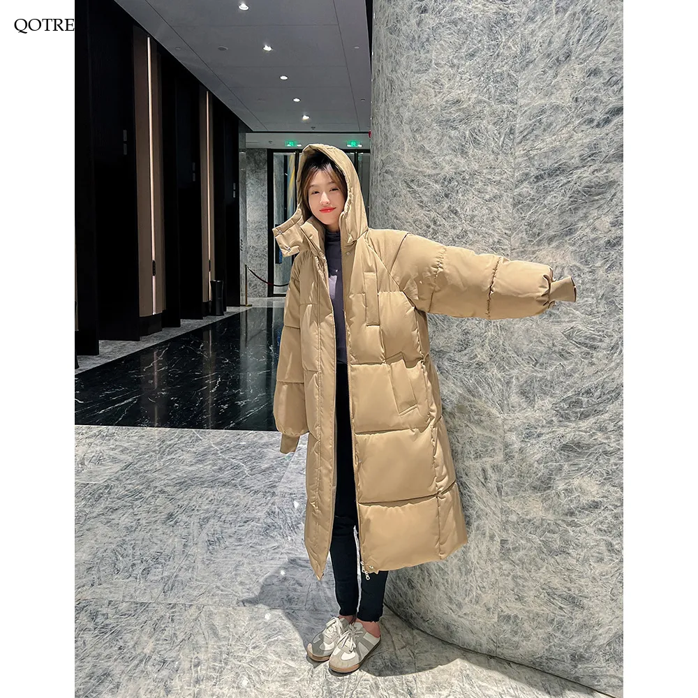 Loose Fit Calf-Length Puffer Coat