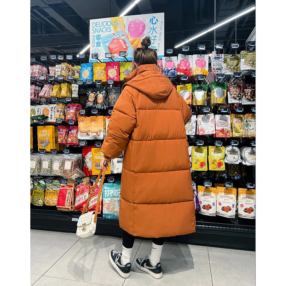 Loose Fit Calf-Length Puffer Coat