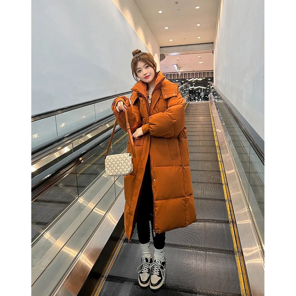 Loose Fit Calf-Length Puffer Coat