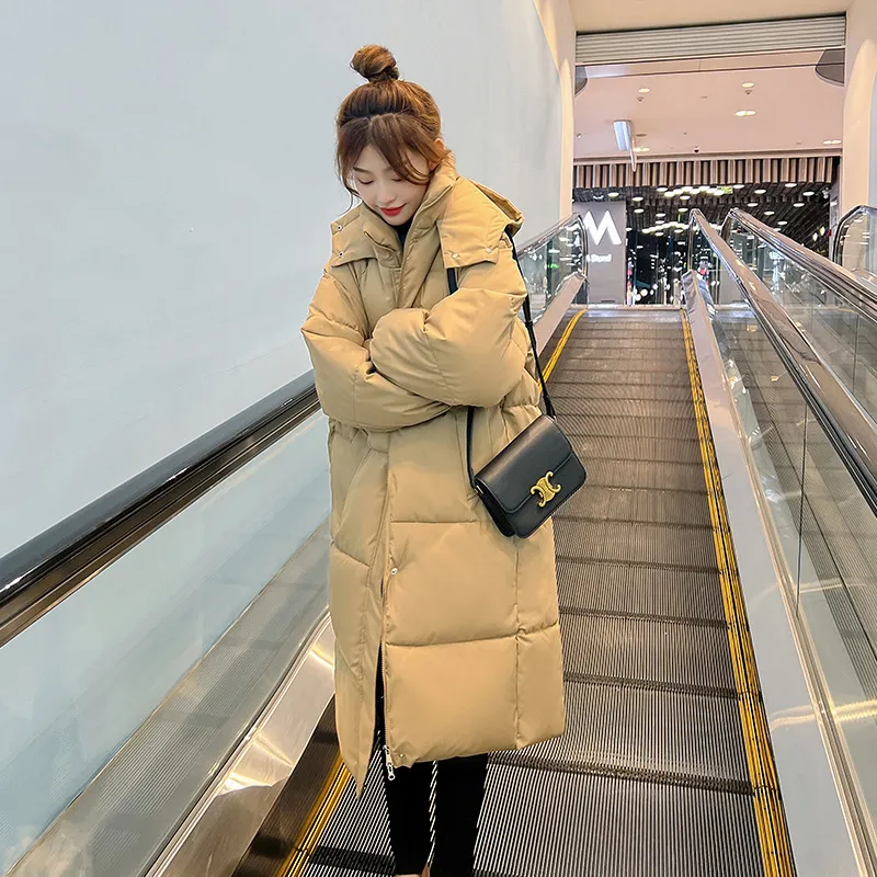 Loose Fit Calf-Length Puffer Coat