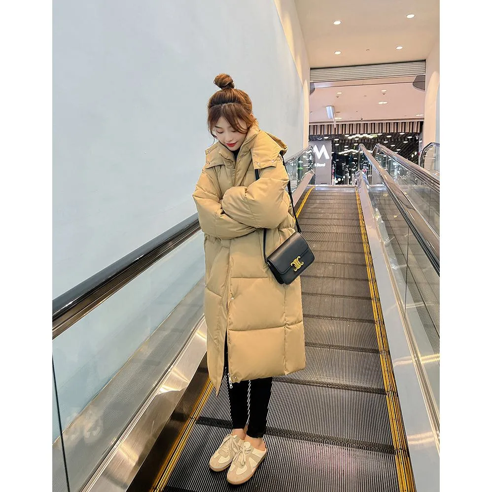 Loose Fit Calf-Length Puffer Coat