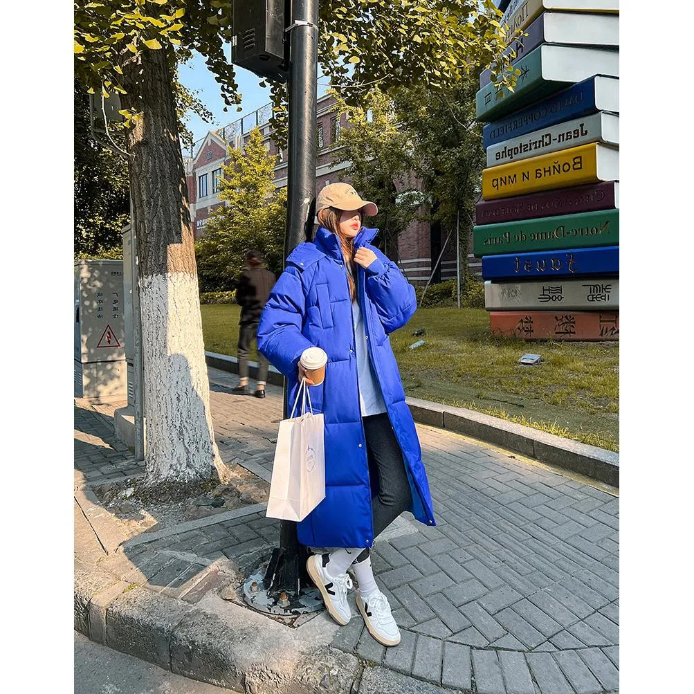 Loose Fit Calf-Length Puffer Coat