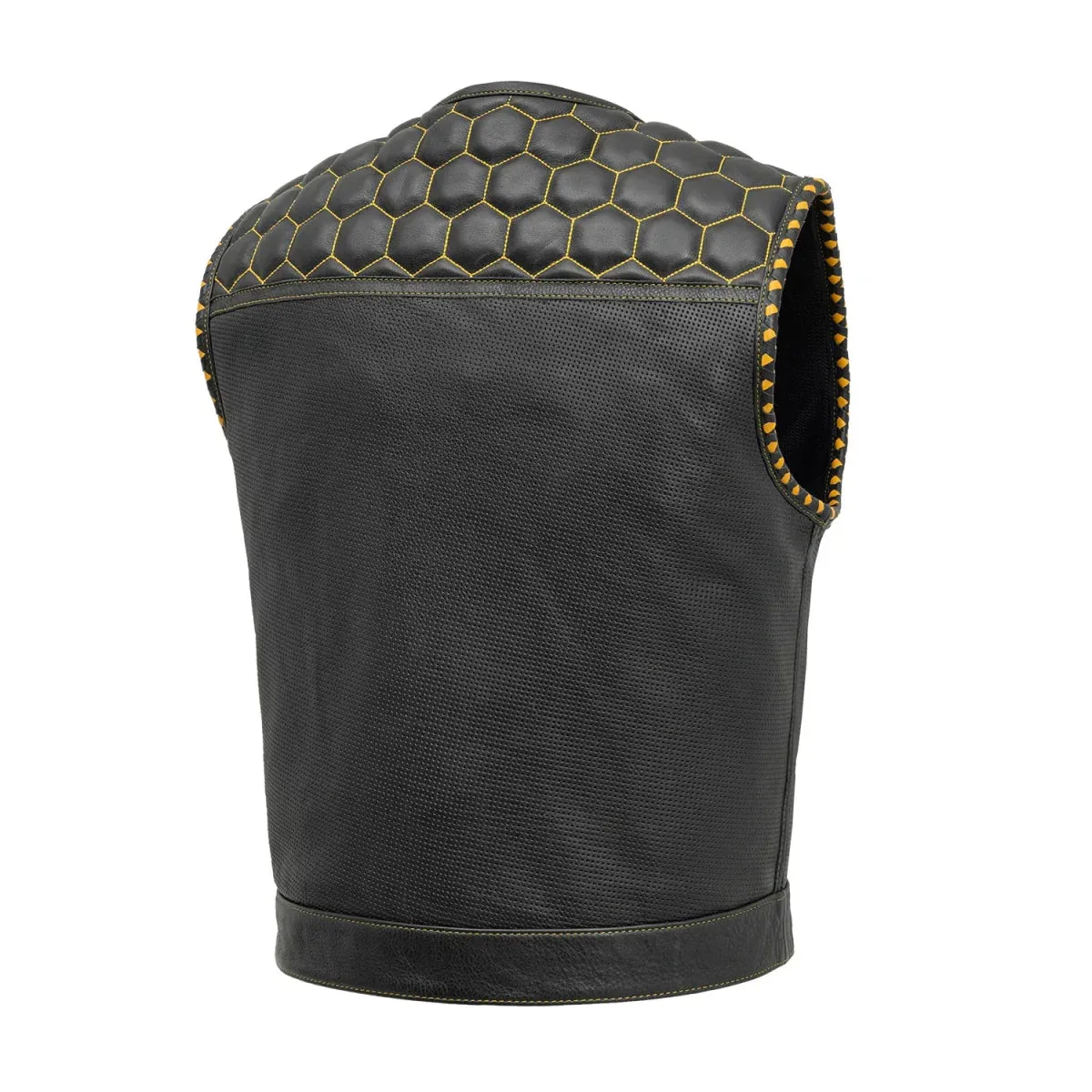 Lowside Hornet Perforated Men's Club Style Leather Vest