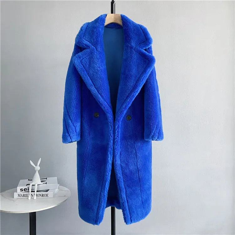 Luxury Teddy genuine wool sheepskin Luxury Coat - Stay Warm and Stylish in this Ethically Produced Fur Coat couple goals