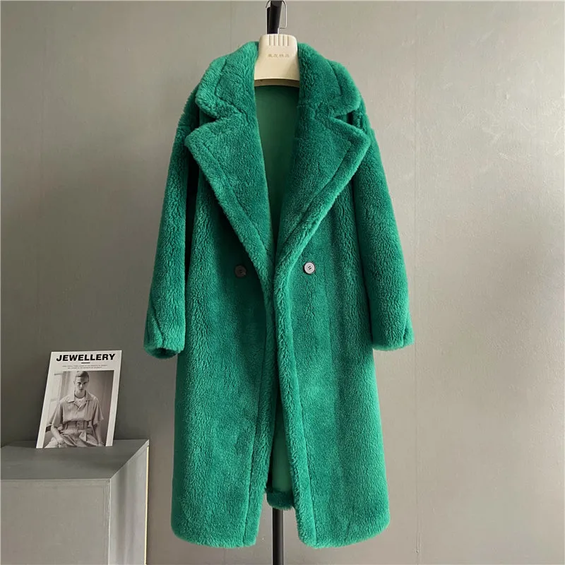 Luxury Teddy genuine wool sheepskin Luxury Coat - Stay Warm and Stylish in this Ethically Produced Fur Coat couple goals