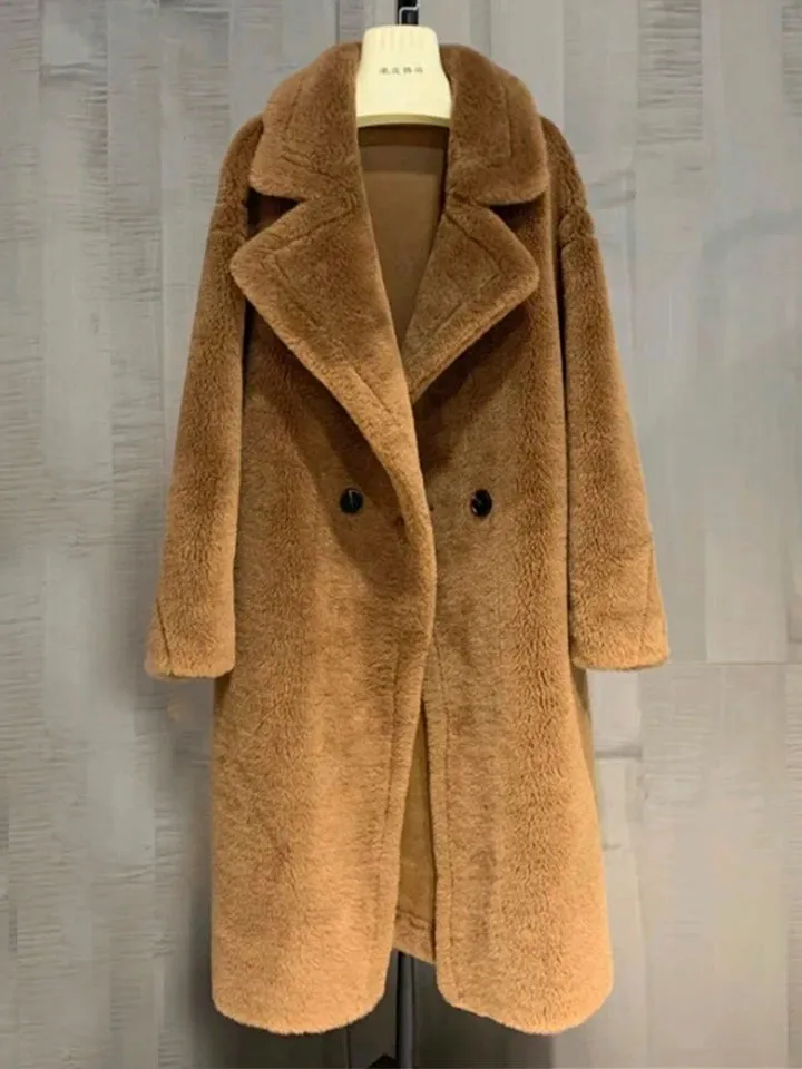 Luxury Teddy genuine wool sheepskin Luxury Coat - Stay Warm and Stylish in this Ethically Produced Fur Coat couple goals