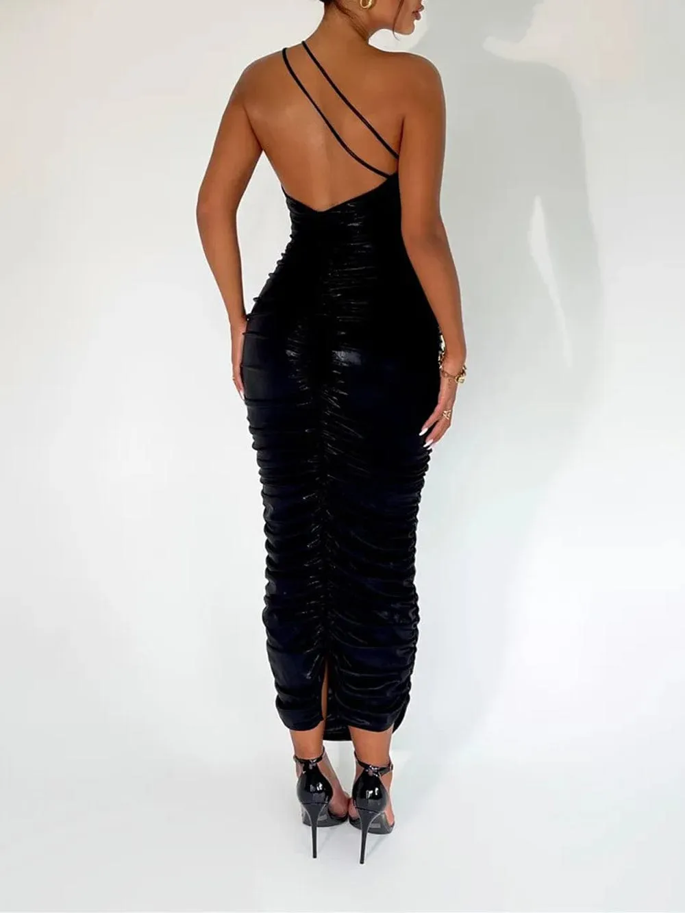 Margaret Backless One Shoulder Maxi Dress