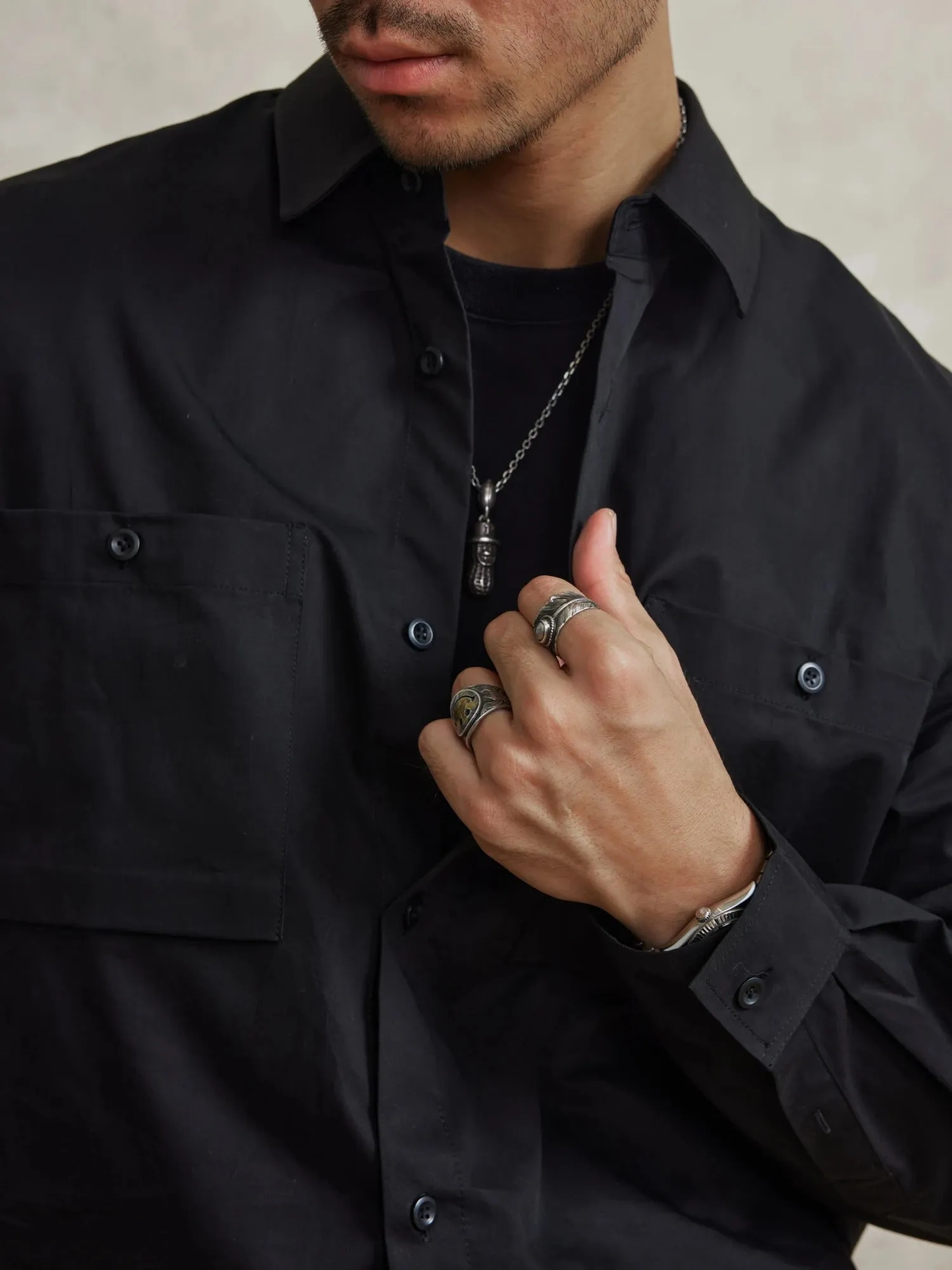 Men's Oversize Casual Style Jacket with Long Sleeves