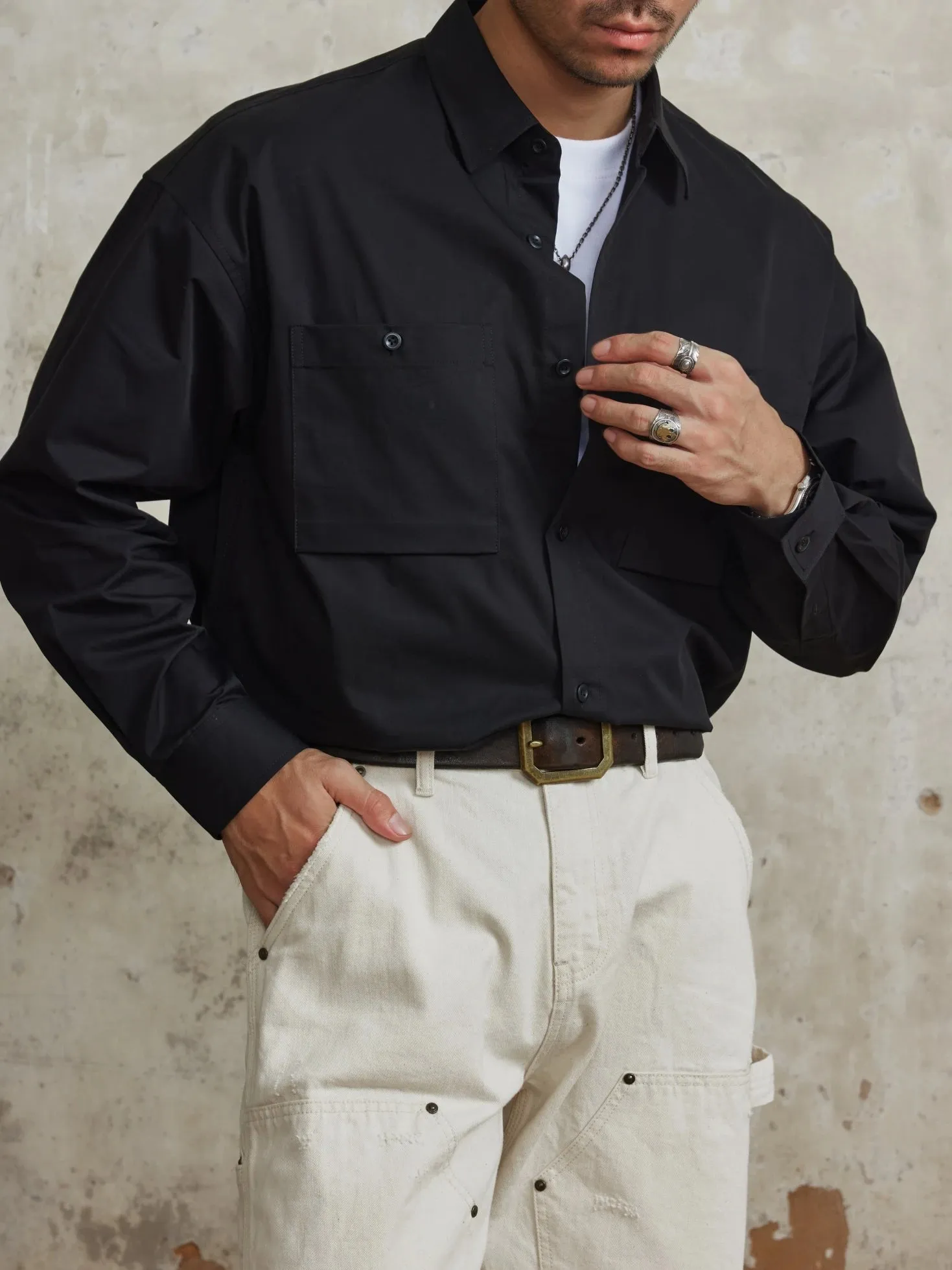 Men's Oversize Casual Style Jacket with Long Sleeves