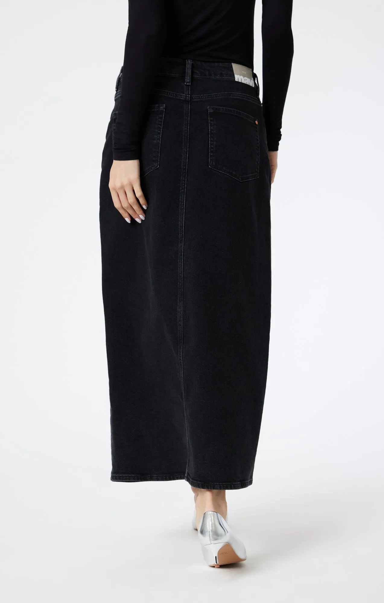 MILENA DENIM SKIRT IN DARK SMOKE DENIM