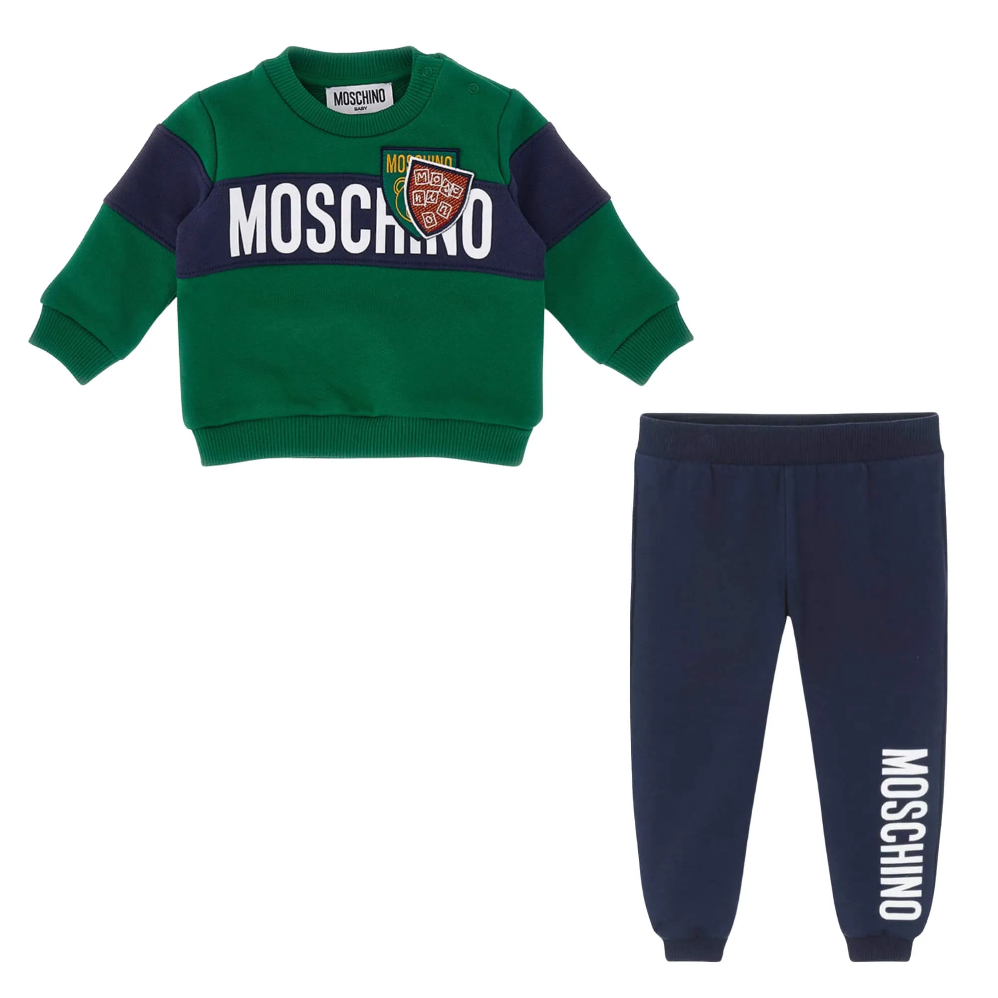 Moschino Baby Boys Preppy Green & Navy Ensemble