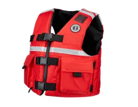 Mustang MV5606-4 SAR Vest with SOLAS Reflective Tape Red | Free Shipping and No Sales Tax