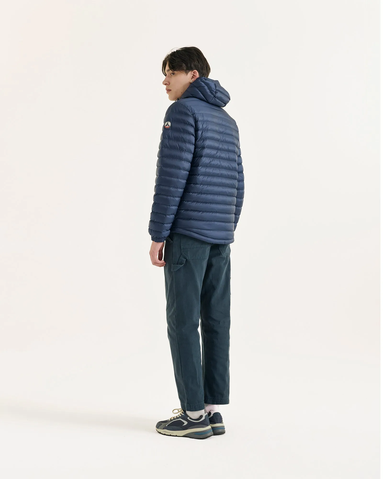 Navy Bergen 2.0 reversible hooded down jacket