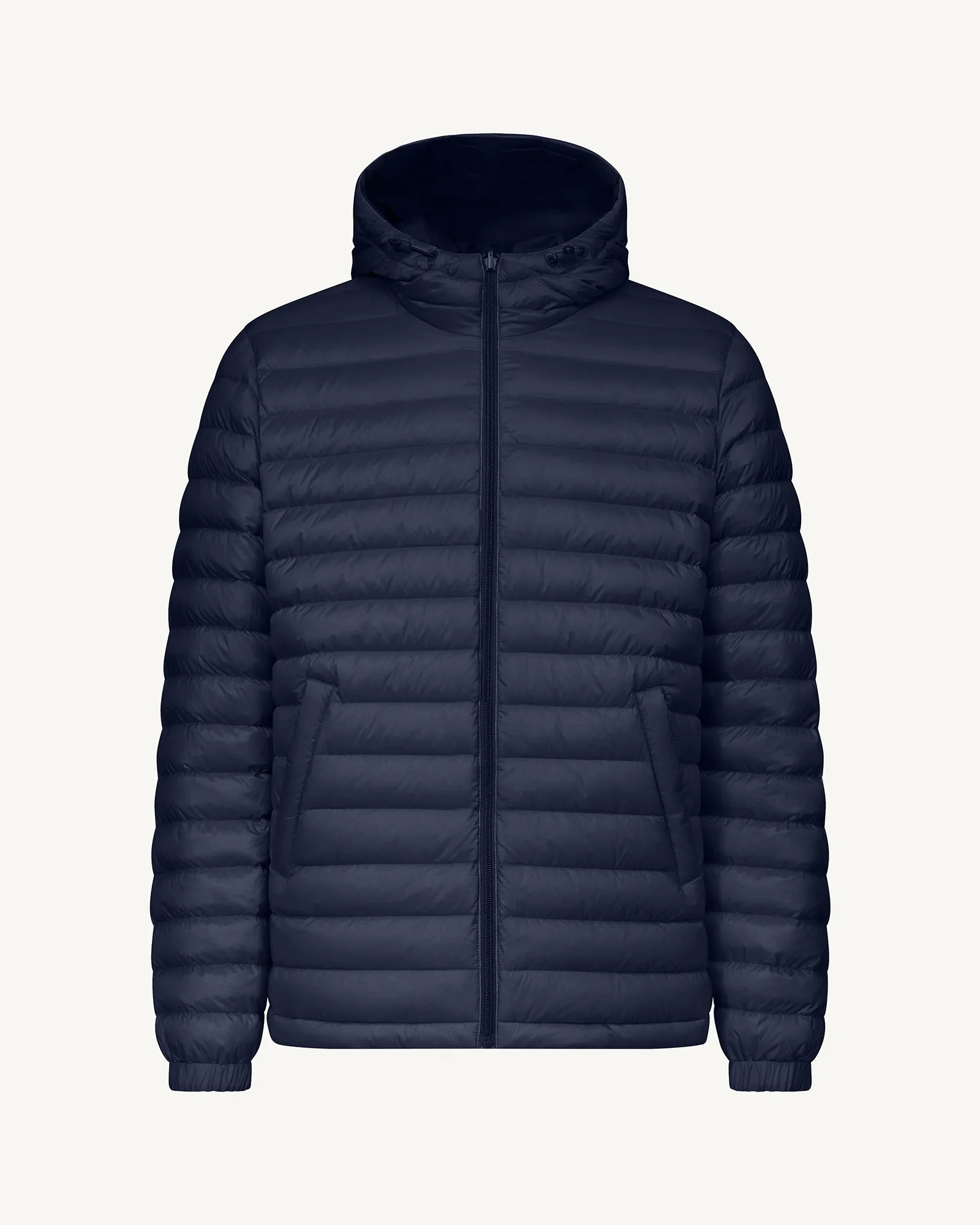 Navy Bergen 2.0 reversible hooded down jacket