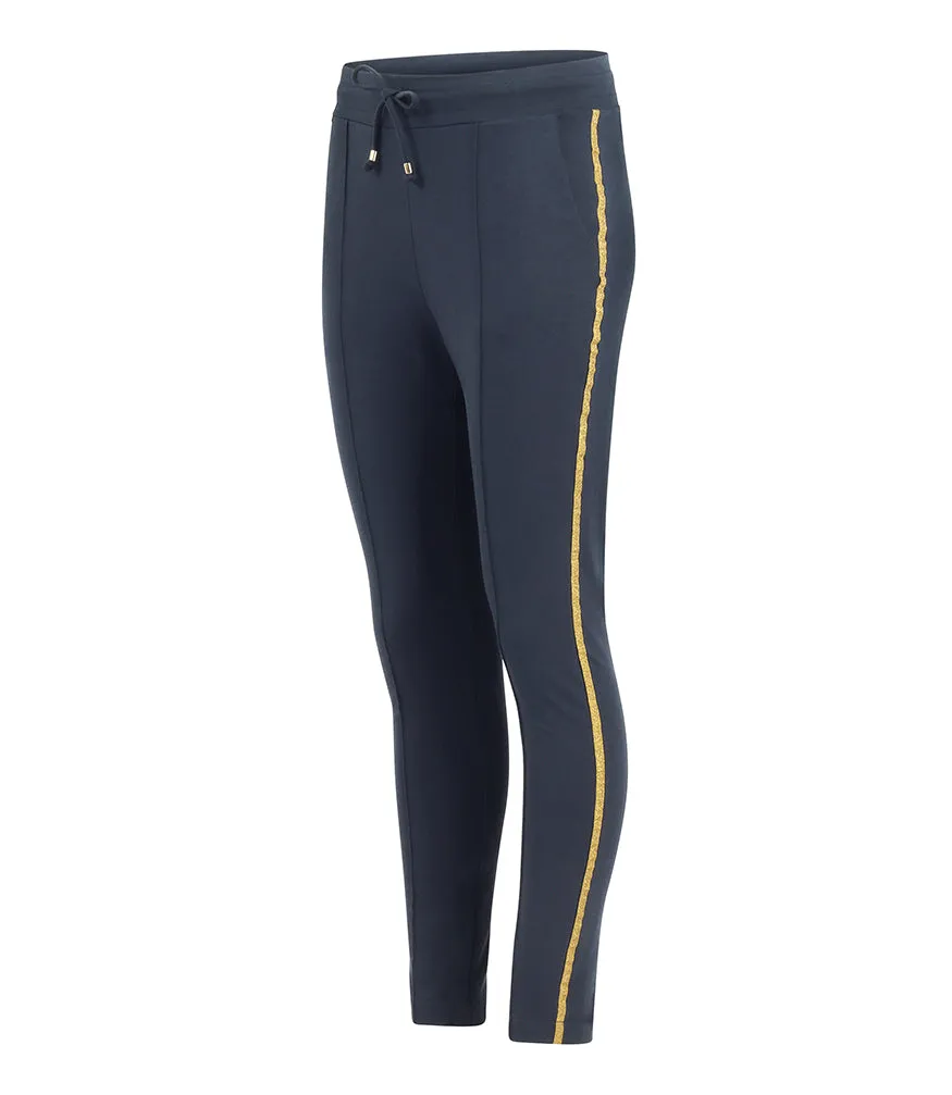 Navy W/ Gold Stripe Sweatpants