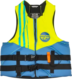 NEOPRENE FLOTATION VEST BLUE/HI-VIS/TEAL SM