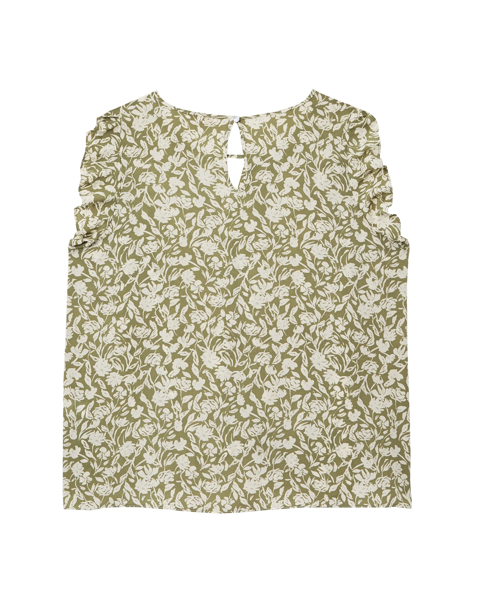 Nicole Keyhole Sleeveless Blouse | Light Green / Ivory