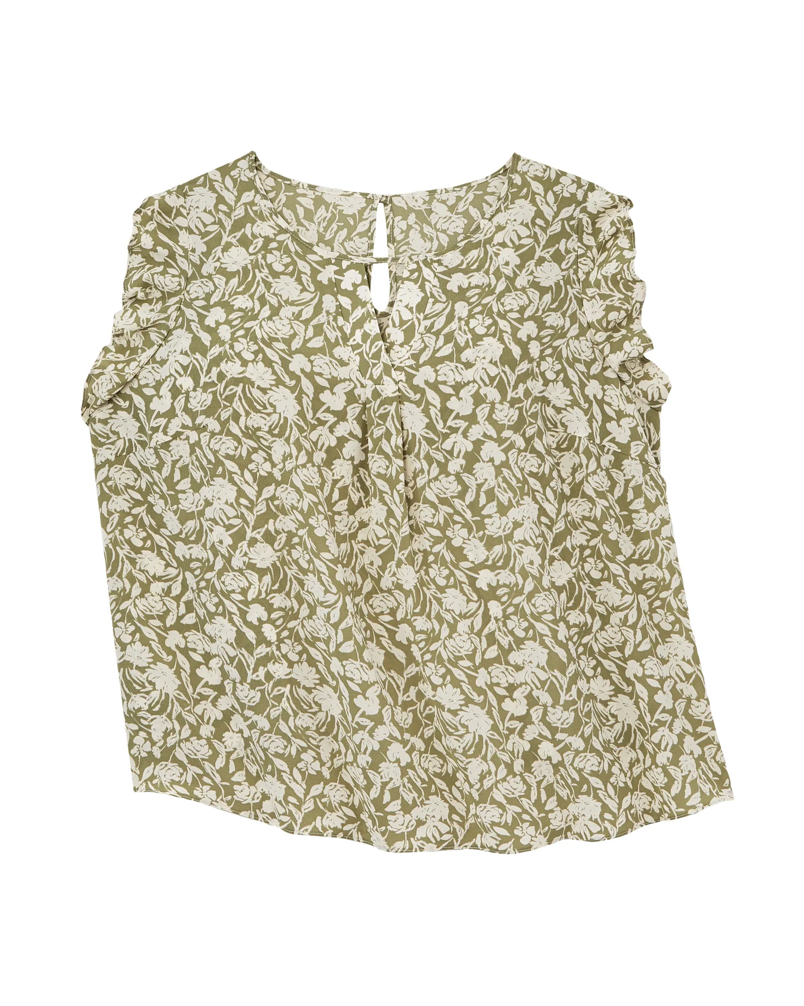 Nicole Keyhole Sleeveless Blouse | Light Green / Ivory