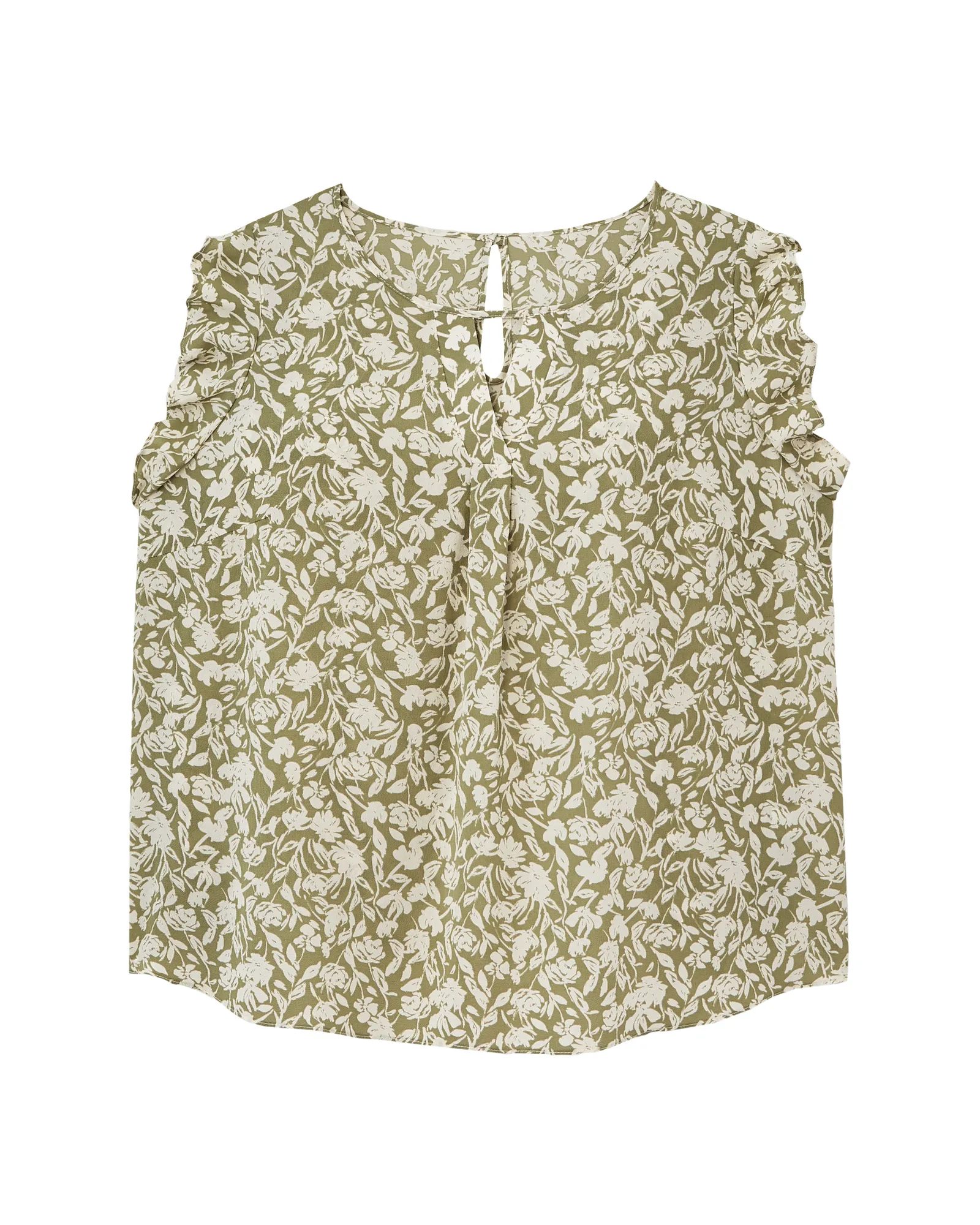 Nicole Keyhole Sleeveless Blouse | Light Green / Ivory