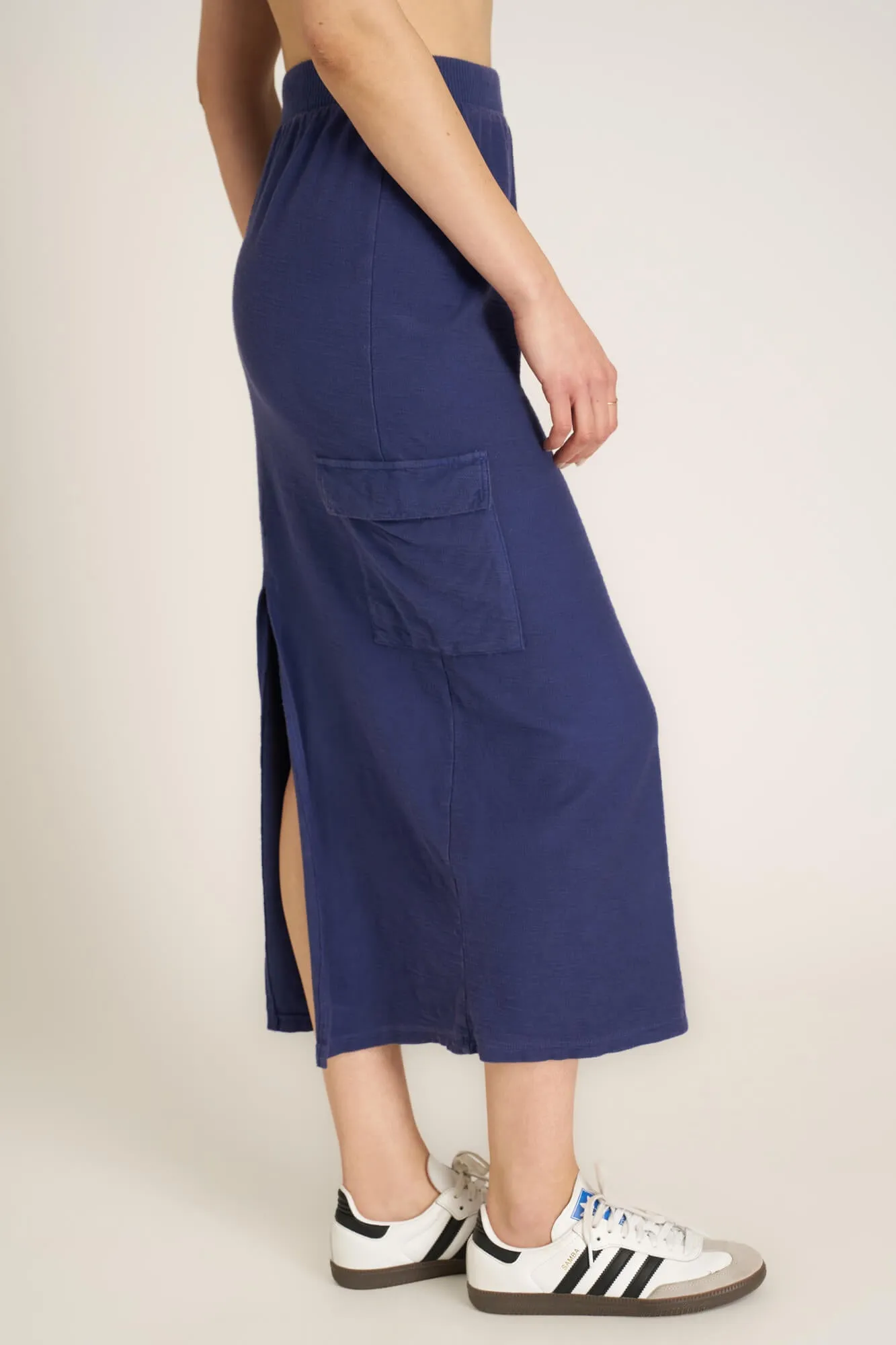 No Secrets Maxi Skirt - Rich Indigo