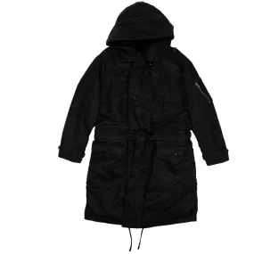 NWT SAINT LAURENT Black Belted Parka Long Coat Size 42/10 $5290