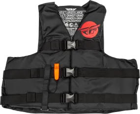 NYLON FLOTATION VEST BLACK/RED 2X