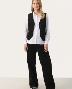 Part Two Clarisse Black Wide Cord Trousers