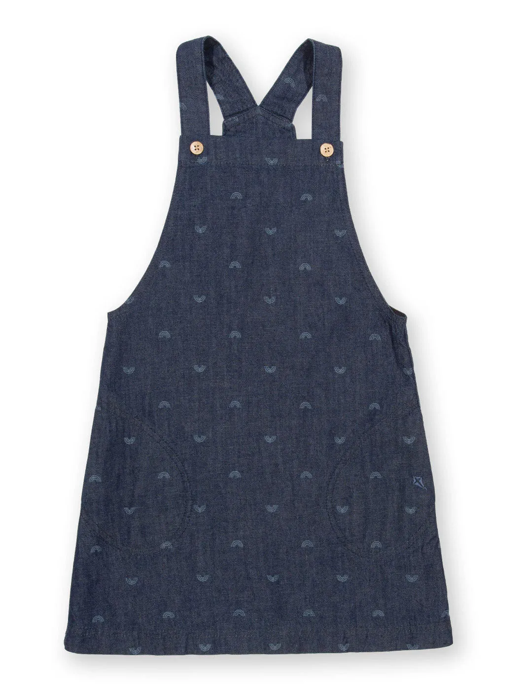 Polka rainbow denim pinafore