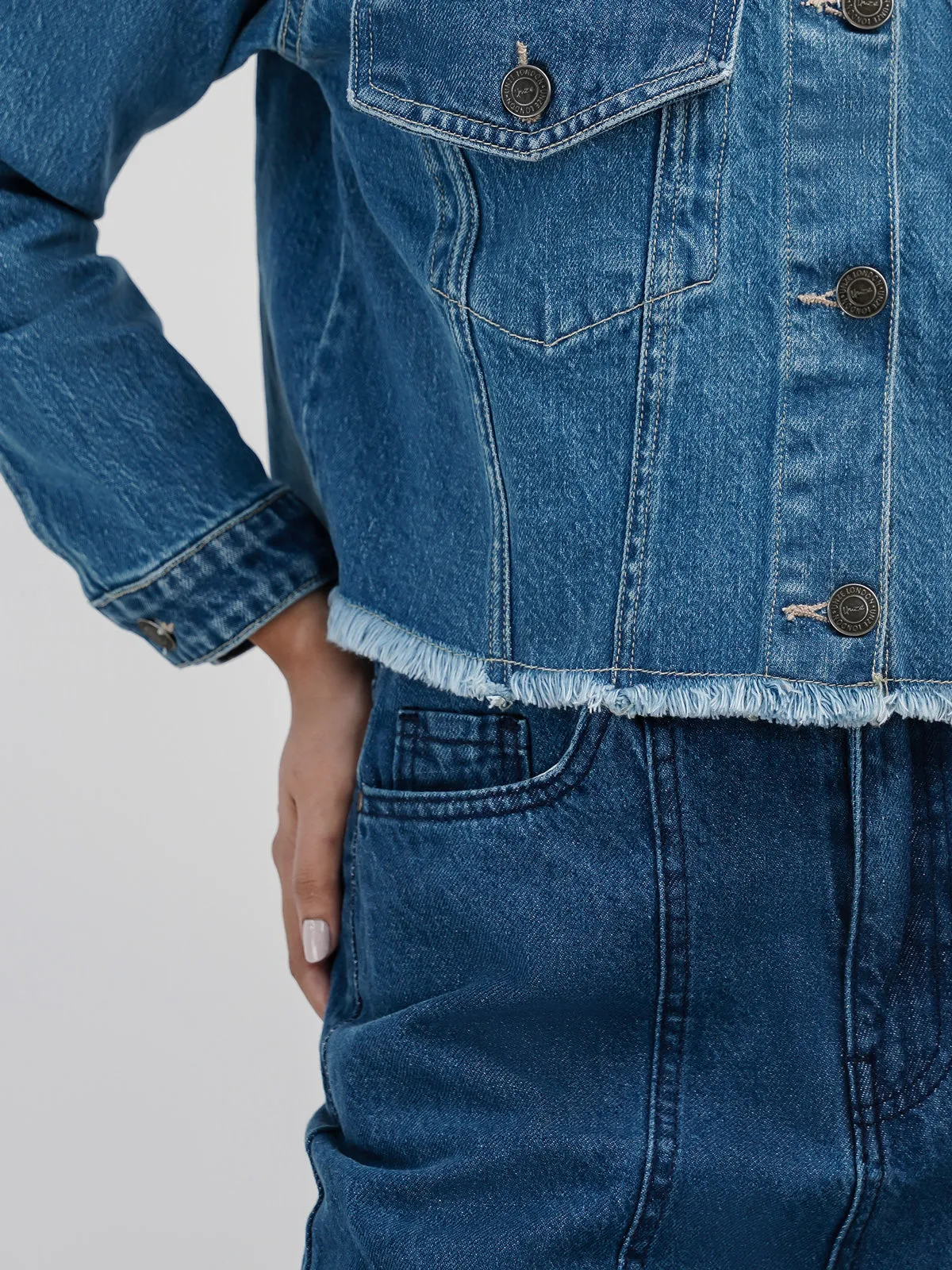 "MALIN" Cropped Designer Denim Jacket