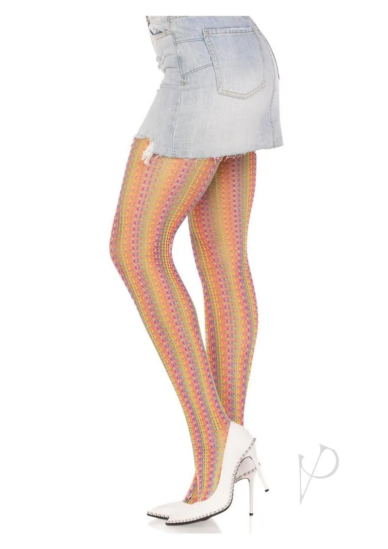 Rainbow Crochet Tights Os