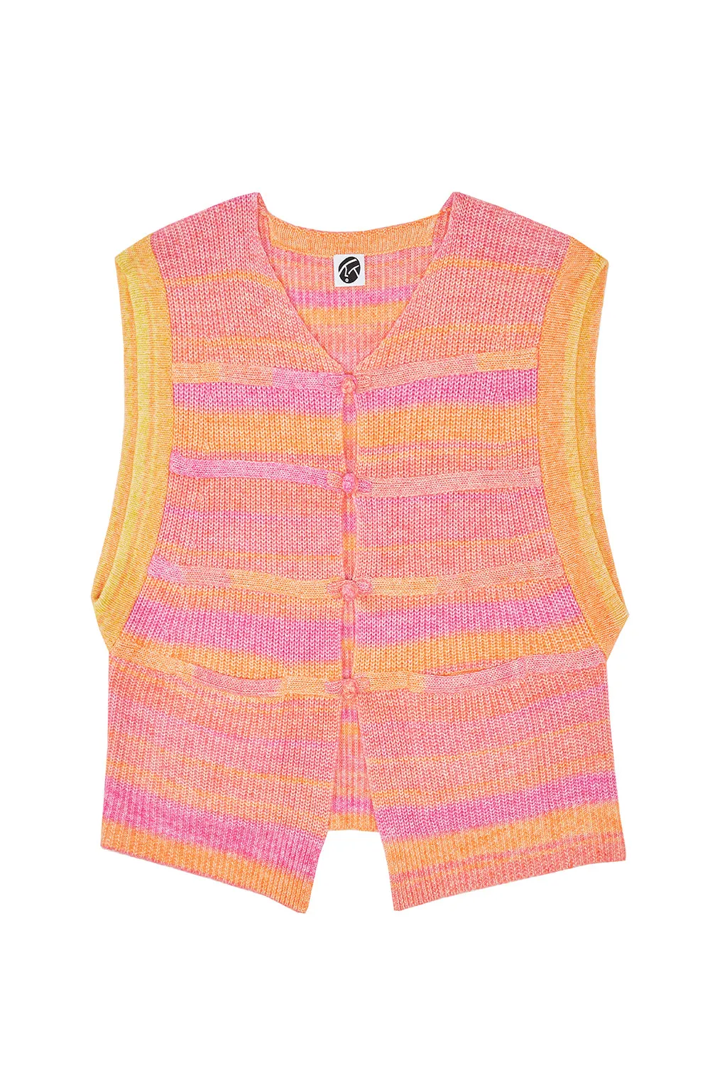 Recycled Cashmere Giant Vest in Pink Spacedye