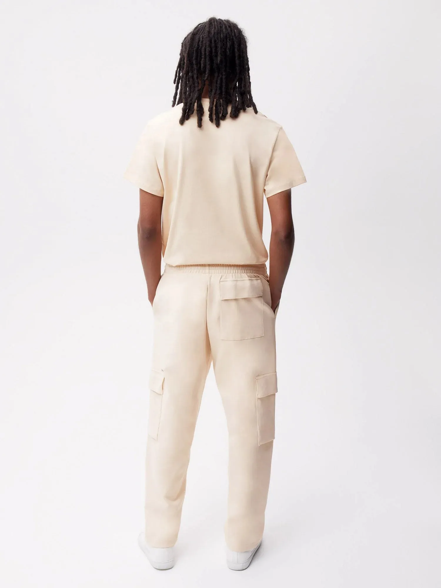 Recycled Cotton Jersey Cargo Pants—sand