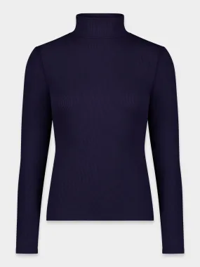 RIBBED TURTLENECK-NAVY