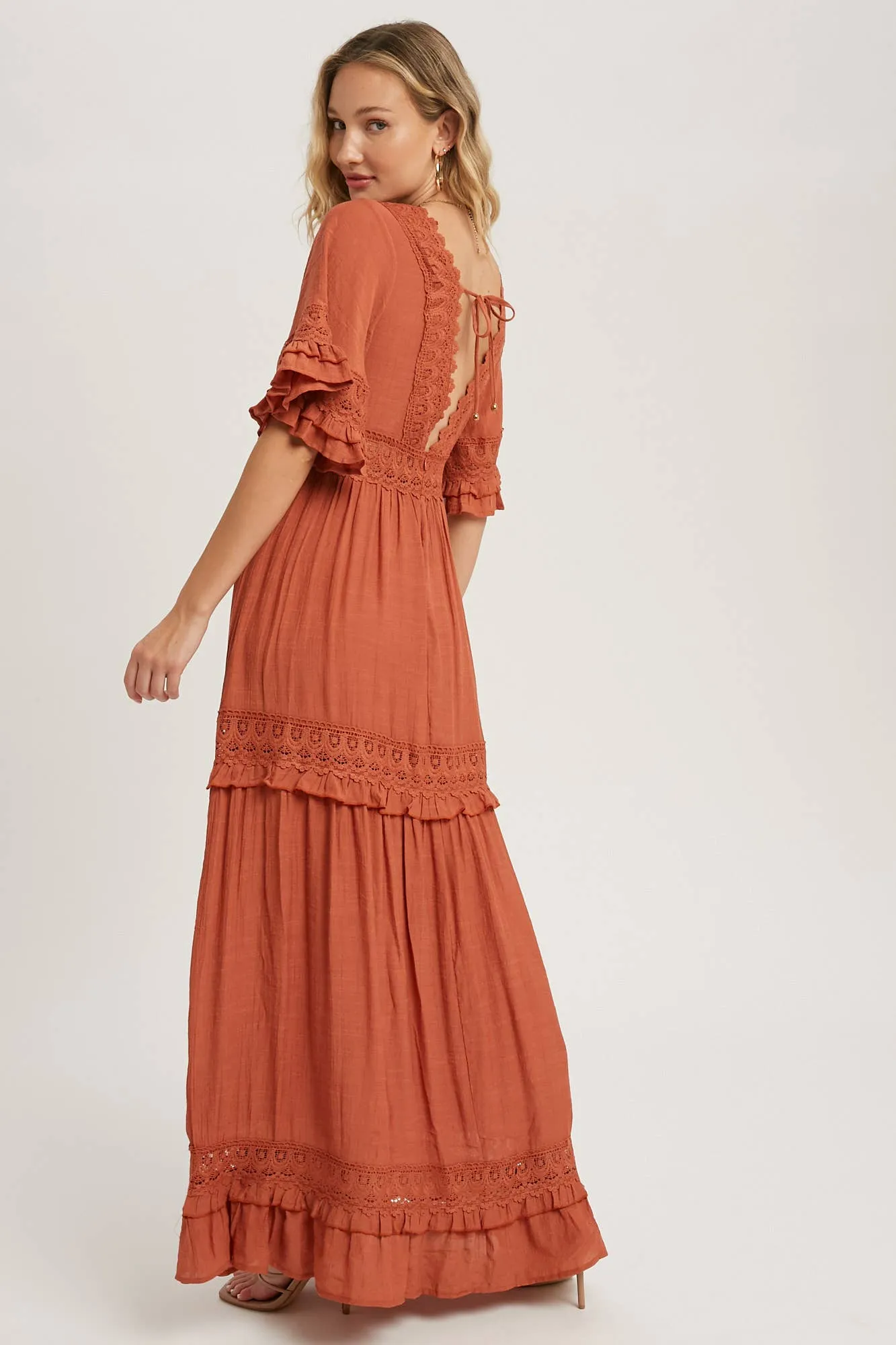 Rose Lace Trim Dress