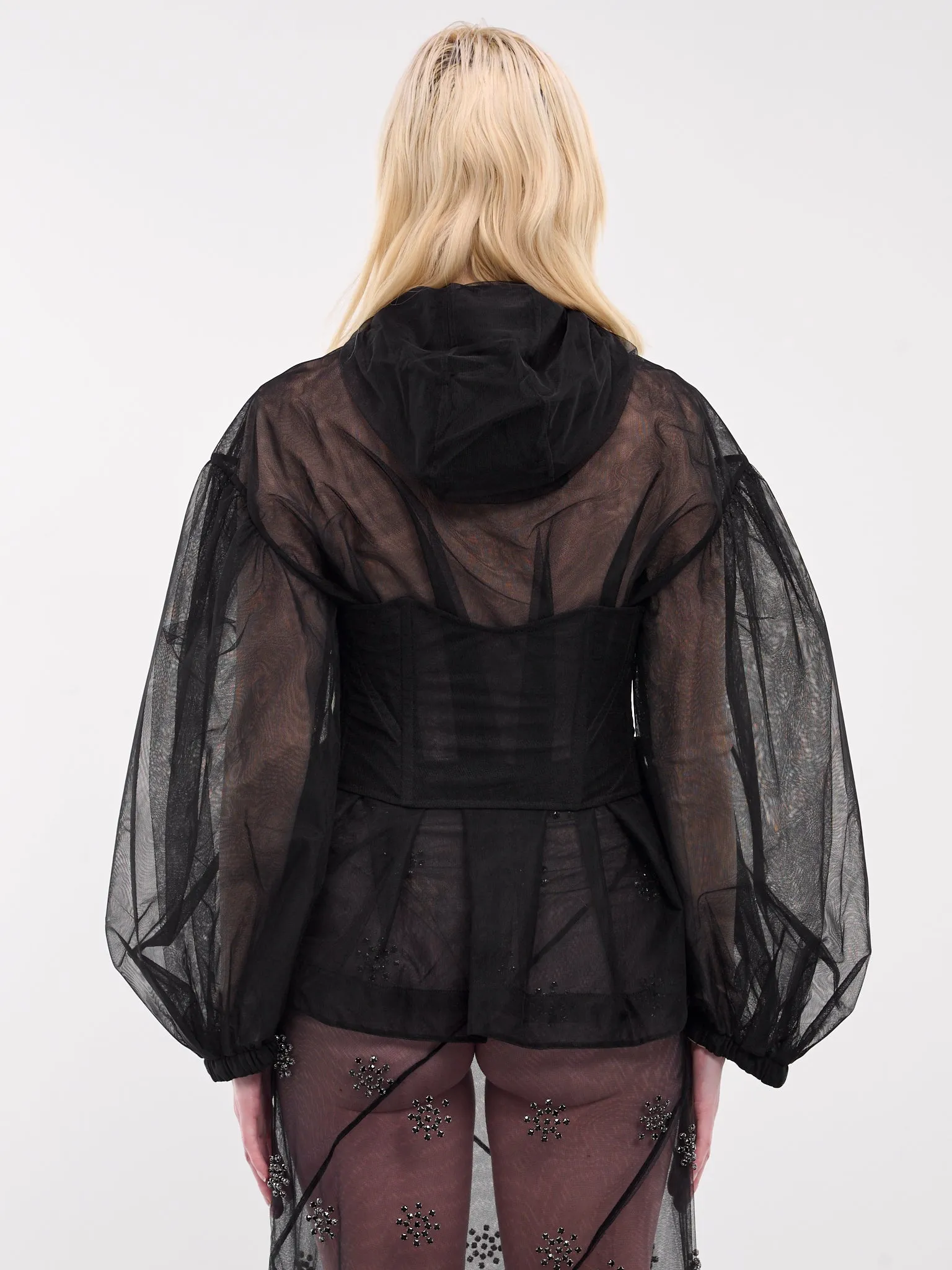 Sheer Corset Parka Jacket (6110B-0069-BLACK-JET)