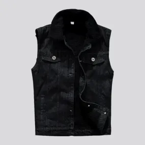 Sherpa men's denim vest