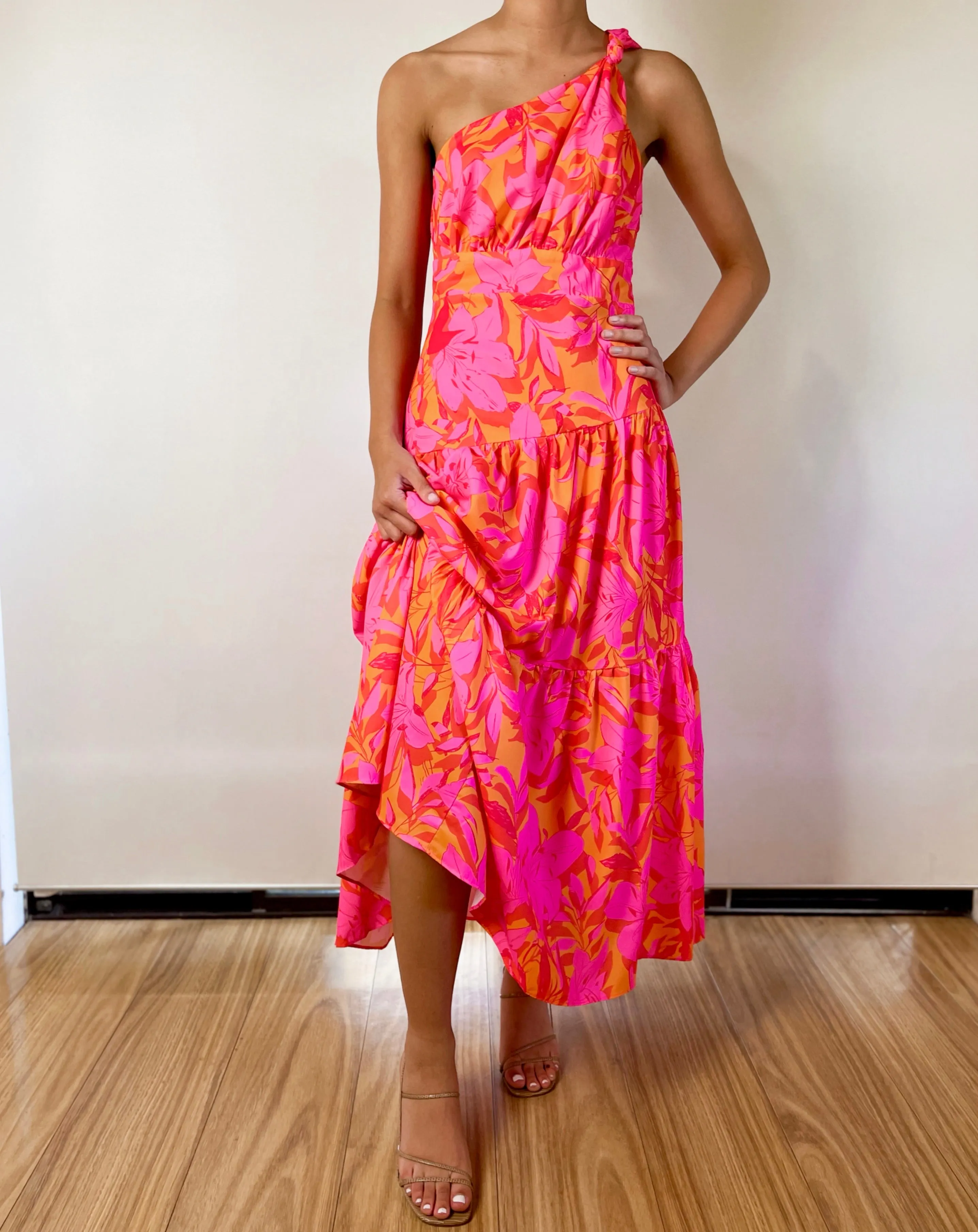 Siena Floral Maxi Dress - Hot Print