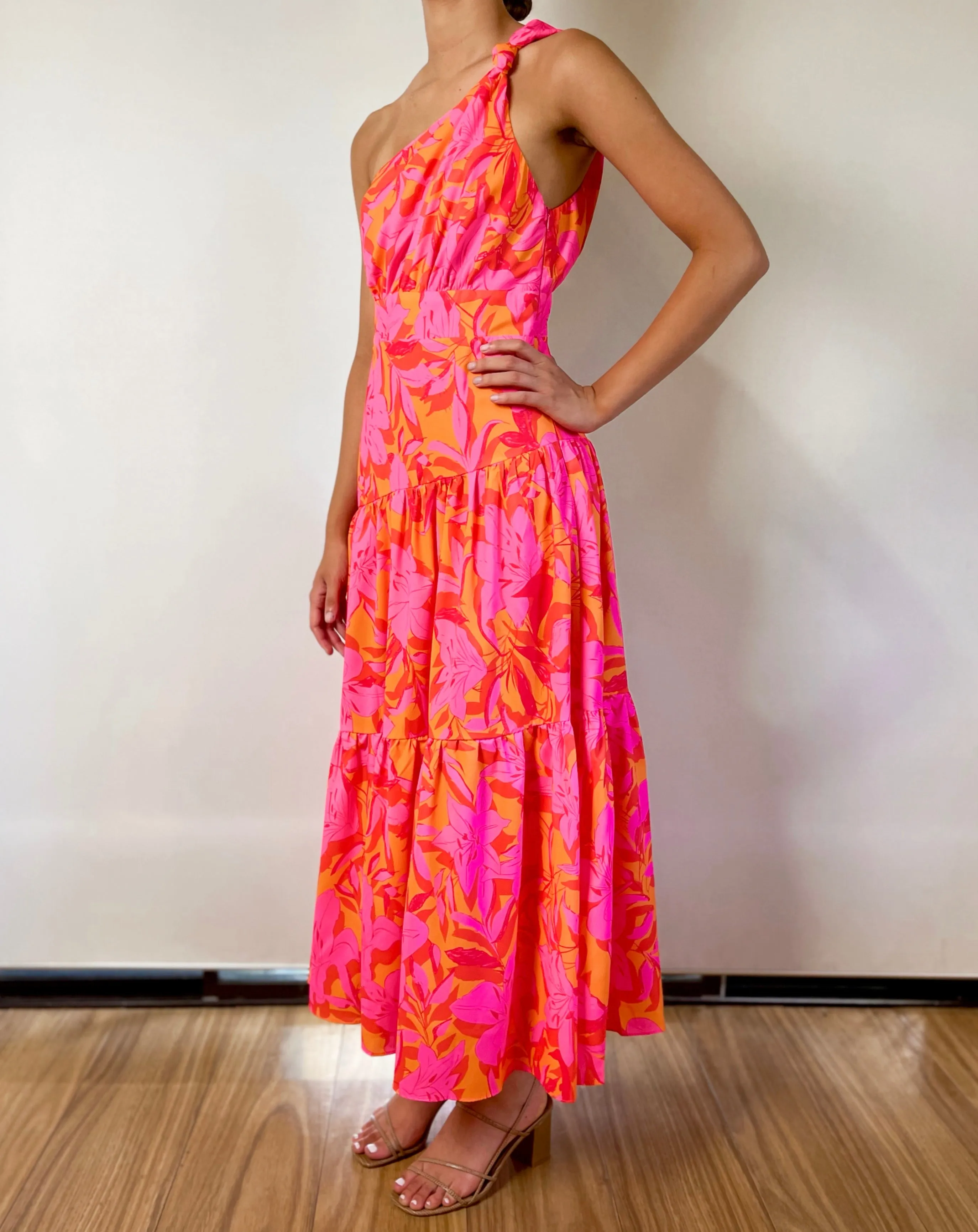 Siena Floral Maxi Dress - Hot Print