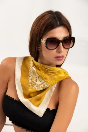 Signature Apollo Coins Silk Twill Scarf (Style 509)