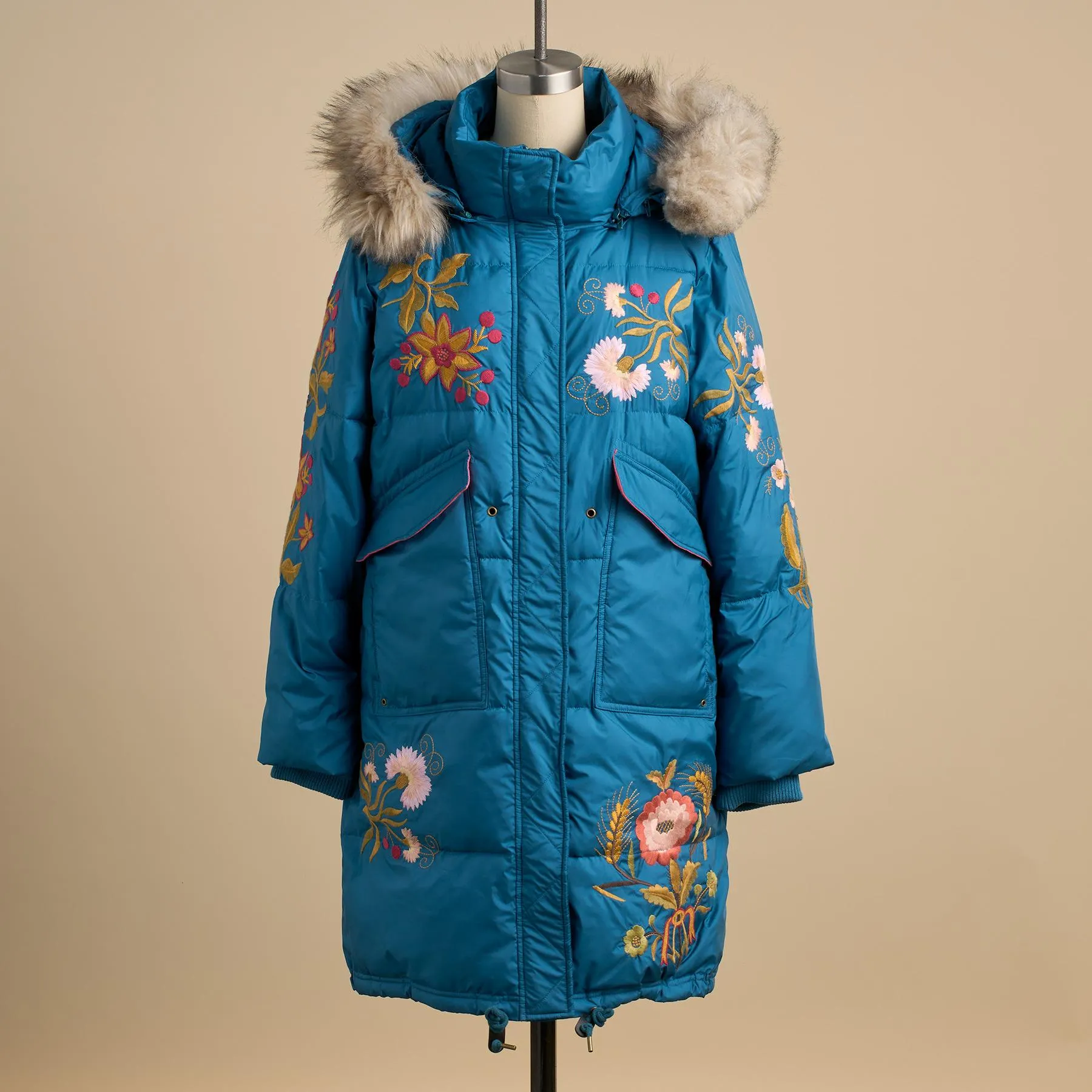 Snowflower Puffer Coat, Petite