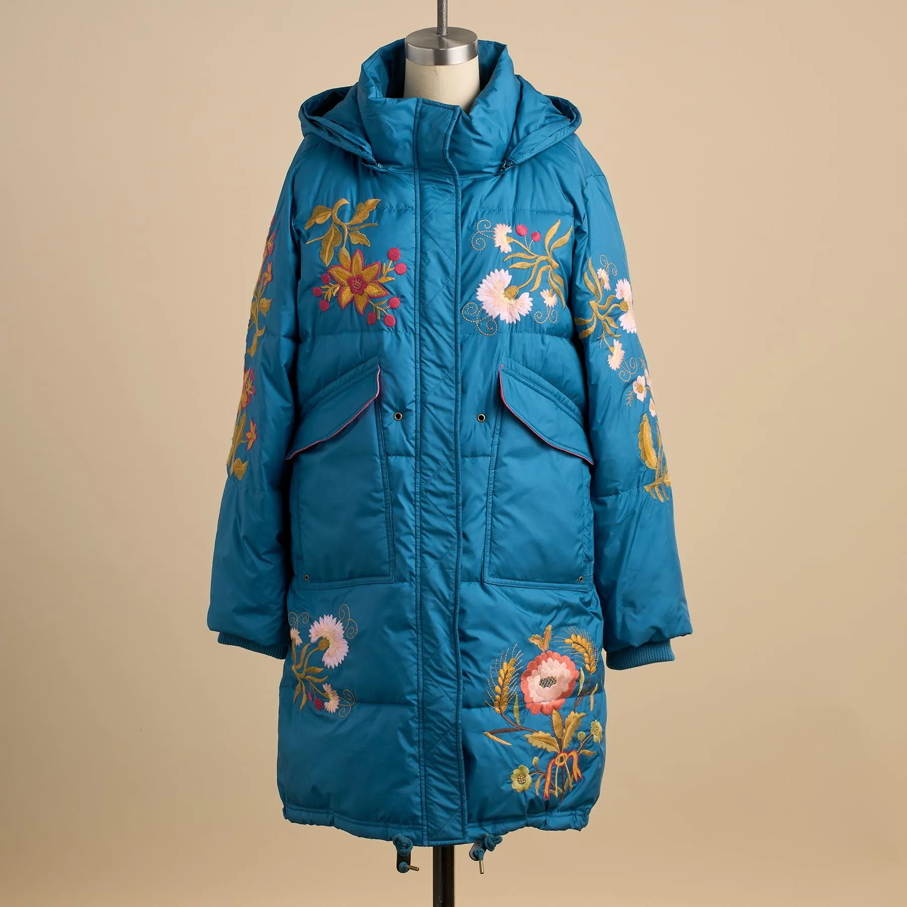 Snowflower Puffer Coat, Petite