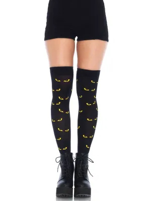 Spooky eyes printed thigh high