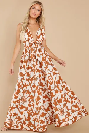 Subtly Sweet Cream Multi Print Maxi Dress