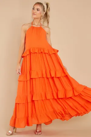 Sun Gazer Orange Maxi Dress