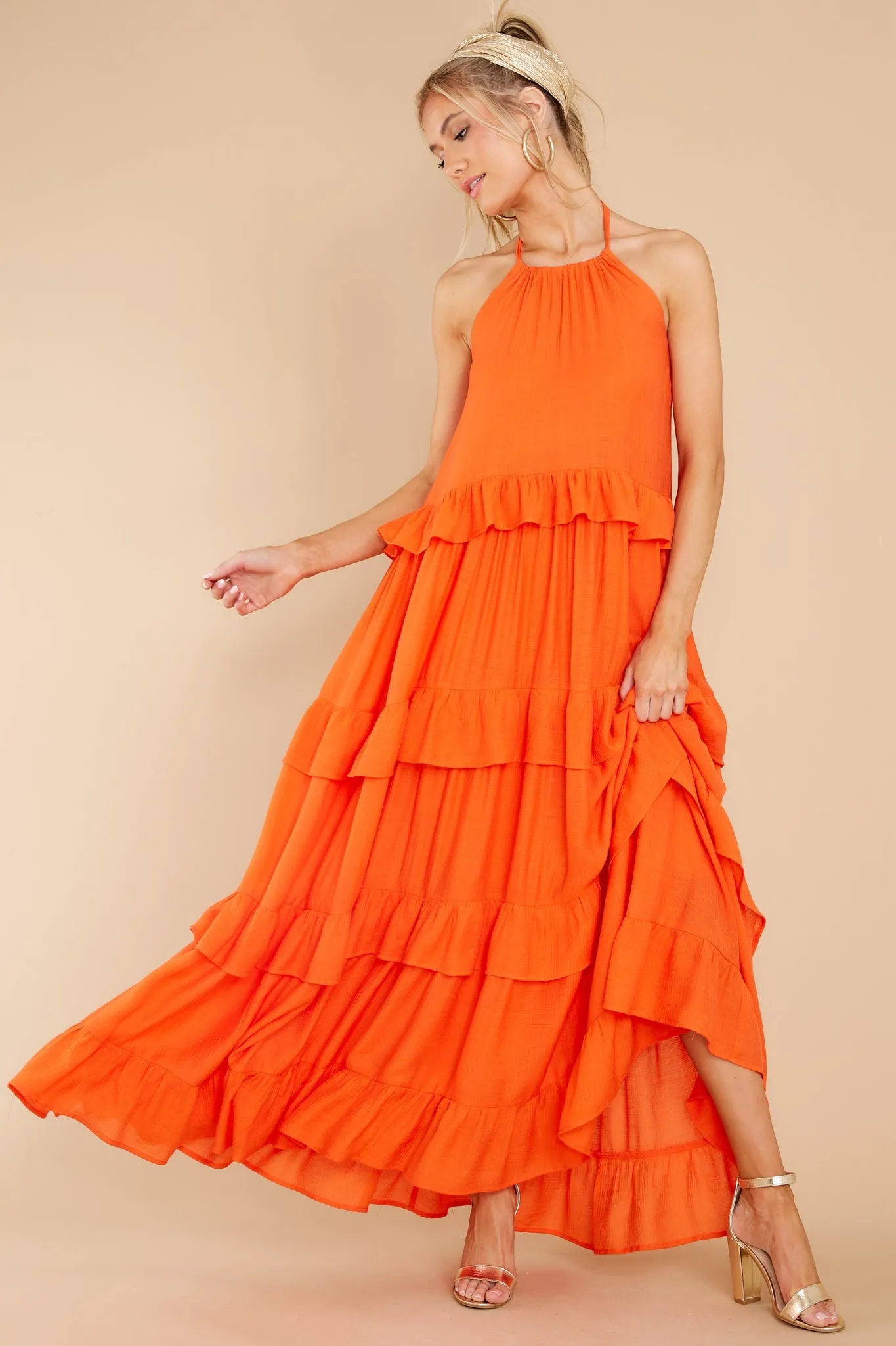 Sun Gazer Orange Maxi Dress