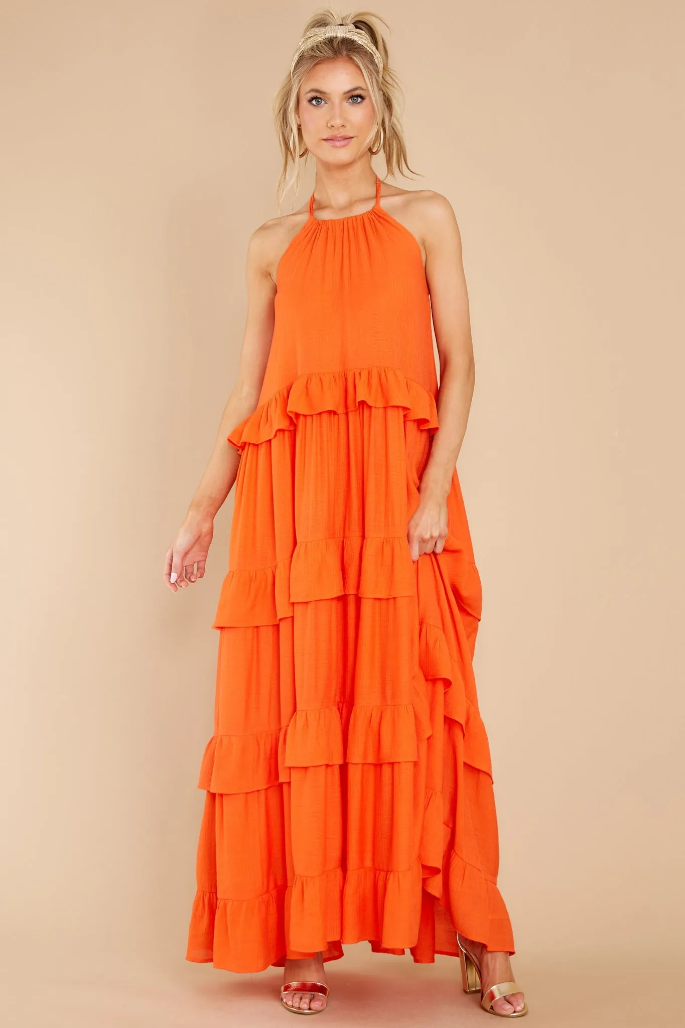 Sun Gazer Orange Maxi Dress