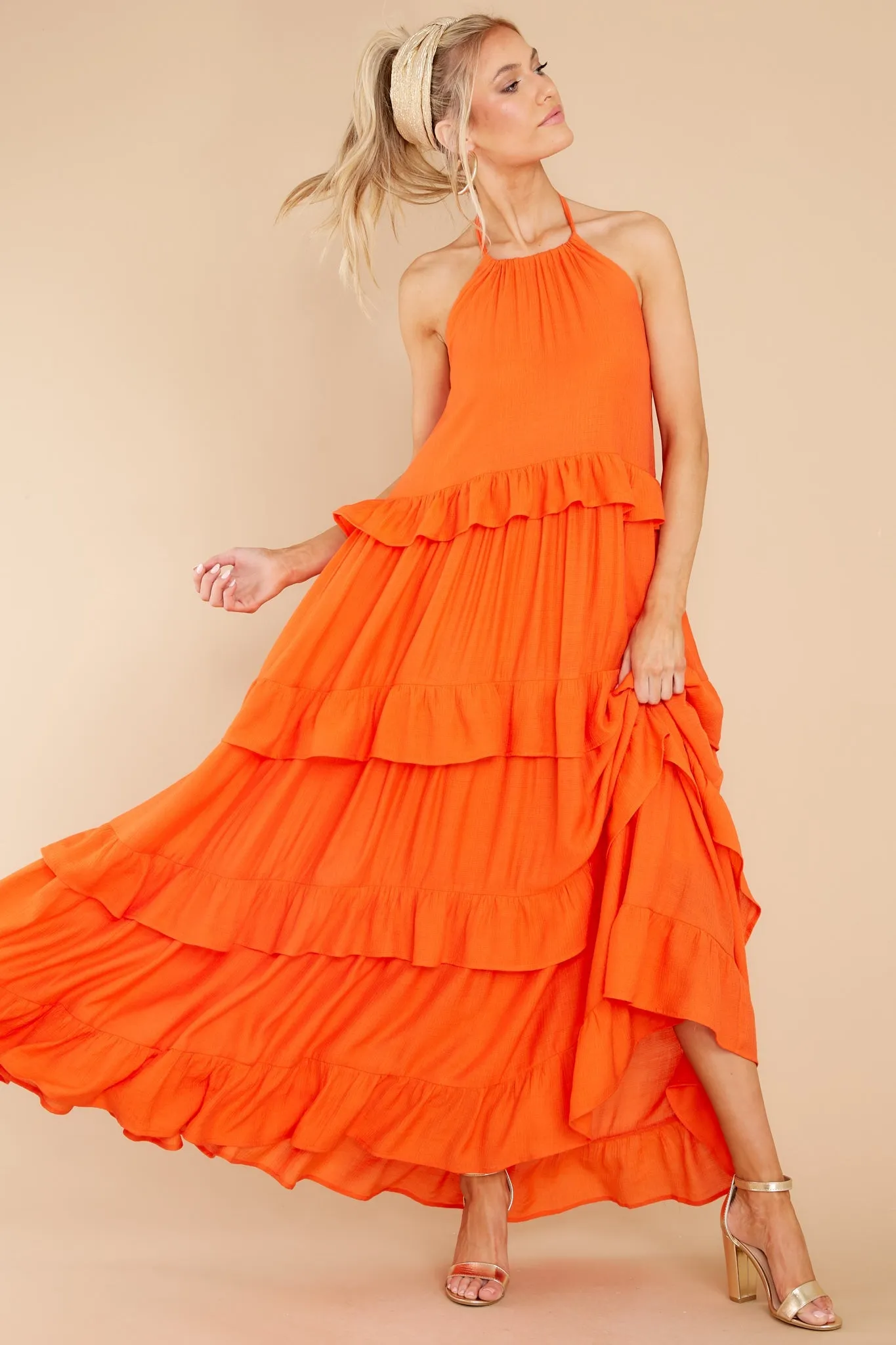 Sun Gazer Orange Maxi Dress